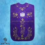 VIOLET ROMAN FIDDLEBACK CHASUBLE AND MASS SET WITH PELICAN EMBROIDERY - Image 2