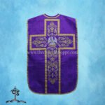 VIOLET ROMAN FIDDLEBACK CHASUBLE AND MASS SET WITH PELICAN EMBROIDERY - Image 2
