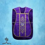 VIOLET ROMAN FIDDLEBACK CHASUBLE AND MASS SET WITH PELICAN EMBROIDERY - Image 3