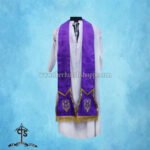 VIOLET ROMAN FIDDLEBACK CHASUBLE AND MASS SET WITH PELICAN EMBROIDERY - Image 4