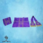 VIOLET ROMAN FIDDLEBACK CHASUBLE AND MASS SET WITH PELICAN EMBROIDERY - Image 5