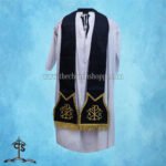 BLACK ROMAN FIDDLEBACK CHASUBLE AND MASS SET WITH PAX EMBROIDERY - Image 4