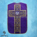 VIOLET ROMAN FIDDLEBACK CHASUBLE AND MASS SET WITH PELICAN EMBROIDERY - Image 2