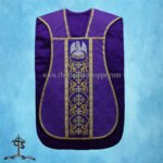 VIOLET ROMAN FIDDLEBACK CHASUBLE AND MASS SET WITH PELICAN EMBROIDERY - Image 3