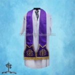 VIOLET ROMAN FIDDLEBACK CHASUBLE AND MASS SET WITH PELICAN EMBROIDERY - Image 4