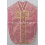 METALLIC DARK ROSE ST. PHILIP NERI VESTMENT AND MASS SET WITH IHS EMBROIDERY