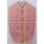 METALLIC DARK ROSE ST. PHILIP NERI VESTMENT AND MASS SET WITH IHS EMBROIDERY - Image 2