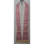 METALLIC DARK ROSE ST. PHILIP NERI VESTMENT AND MASS SET WITH IHS EMBROIDERY - Image 3