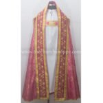 METALLIC DARK ROSE ROMAN COPE AND STOLE SET WITH IHS EMBROIDERY - Image 2