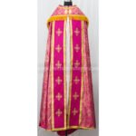 METALLIC DARK ROSE GOTHIC COPE AND STOLE SET WITH IHS EMBROIDERY - Image 2