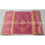 METALLIC DARK ROSE HUMERAL VEIL WITH IHS EMBROIDERY - Image 3