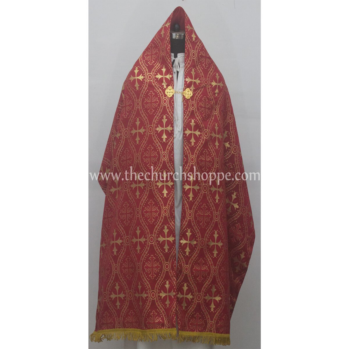 METALLIC GOLD HUMERAL VEIL WITH IHS EMBROIDERY - Image 3