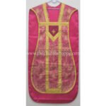 METALLIC DARK ROSE ROMAN FIDDLEBACK CHASUBLE AND MASS SET WITH PELICAN EMBROIDERY - Image 2