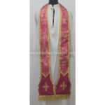 METALLIC DARK ROSE ROMAN FIDDLEBACK CHASUBLE AND MASS SET WITH PELICAN EMBROIDERY - Image 3