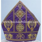 VIOLET MITRE WITH PAX EMBROIDERY