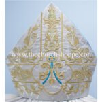 METALLIC SILVER MITRE WITH AM EMBROIDERY