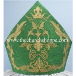 GREEN MITRE WITH ECCLESIASTICAL EMBROIDERY