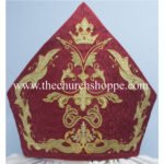 RED MITRE WITH ECCLESIASTICAL EMBROIDERY