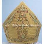 YELLOW MITRE WITH ECCLESIASTICAL EMBROIDERY