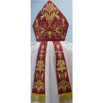 RED MITRE WITH ECCLESIASTICAL EMBROIDERY - Image 2