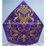 VIOLET  MITRE WITH ECCLESIASTICAL EMBROIDERY