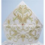 WHITE MITRE WITH ECCLESIASTICAL EMBROIDERY