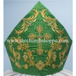 GREEN MITRE WITH ECCLESIASTICAL EMBROIDERY
