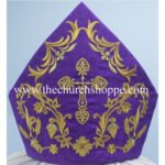 VIOLET MITRE WITH ECCLESIASTICAL EMBROIDERY