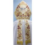 METALLIC GOLD MITRE WITH HOLY SPIRIT EMBROIDERY - Image 2