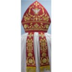 RED MITRE WITH HOLY SPIRIT EMBROIDERY - Image 2