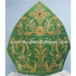 GREEN MITRE WITH ECCLESIASTICAL EMBROIDERY
