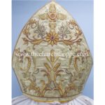 METALLIC GOLD MITRE WITH ECCLESIASTICAL EMBROIDERY