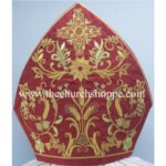 RED MITRE WITH ECCLESIASTICAL EMBROIDERY
