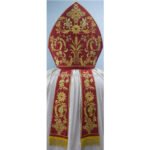 RED MITRE WITH ECCLESIASTICAL EMBROIDERY - Image 2