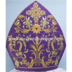 VIOLET MITRE WITH ECCLESIASTICAL EMBROIDERY