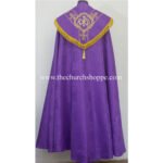 PURPLE GOTHIC COPE AND STOLE SET WITH PAX EMBROIDERY