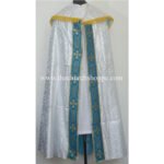METALLIC SILVER GOTHIC COPE AND STOLE SET WITH AVE MARIA (AM) EMBROIDERY - Image 2