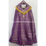 METALLIC VIOLET GOTHIC COPE AND STOLE SET WITH PELICAN EMBROIDERY