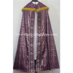 METALLIC VIOLET GOTHIC COPE AND STOLE SET WITH PELICAN EMBROIDERY - Image 2