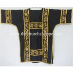 BLACK ROMAN DALMATIC VESTMENT WITH DEACON’S STOLE AND MANIPLE - Image 2