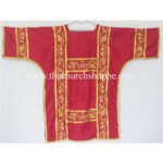RED ROMAN DALMATIC VESTMENT WITH DEACON’S STOLE AND MANIPLE - Image 2