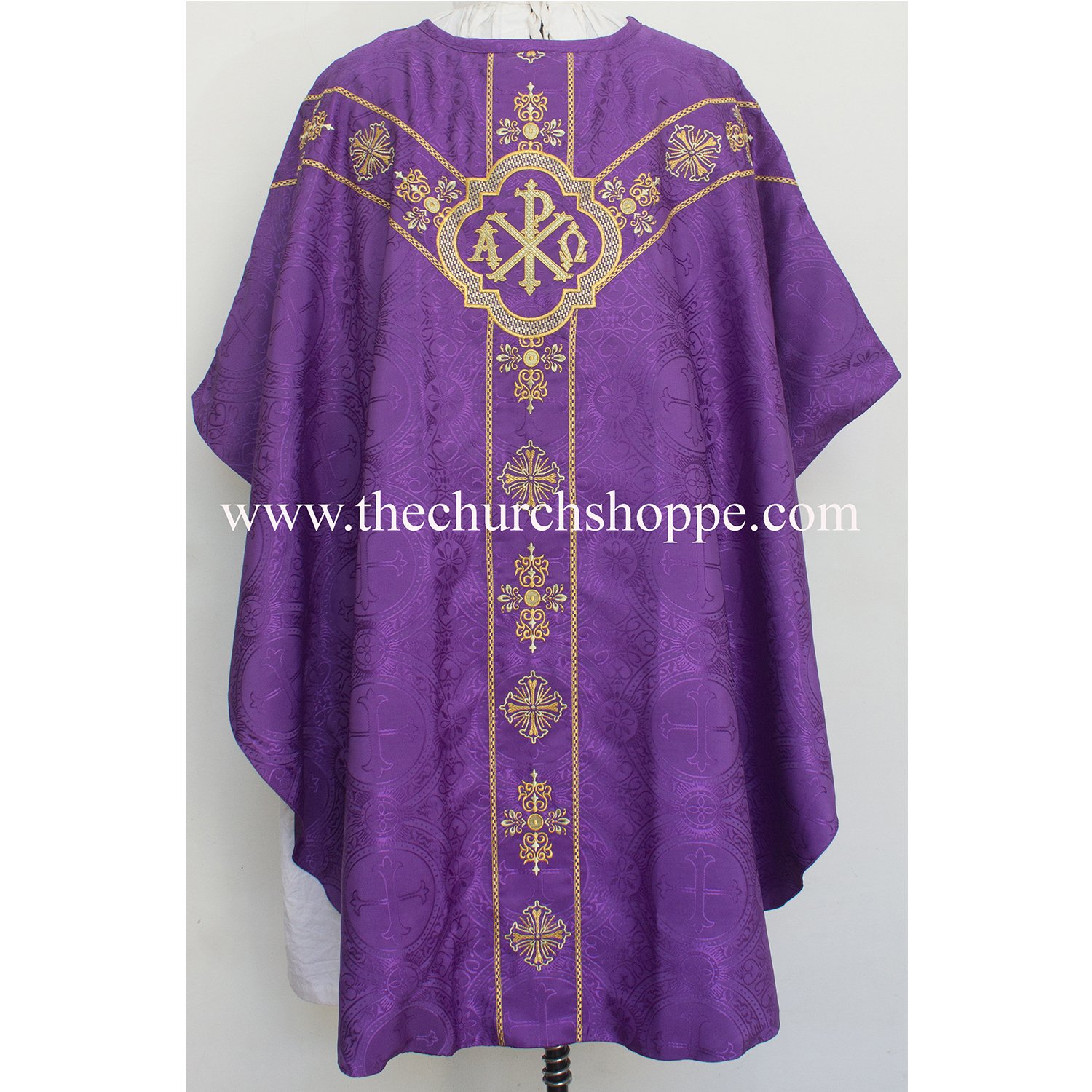 GVS_M7B_F1V_PX_SS VIOLET GOTHIC VESTMENT WITH PAX EMBROIDERY - Image 1