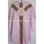 LIGHT ROSE GOTHIC VESTMENT WITH PAX EMBROIDERY