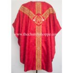 RED GOTHIC VESTMENT WITH PAX EMBROIDERY - Image 2