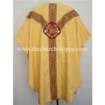 YELLOW GOTHIC VESTMENT WITH IHS EMBROIDERY - Image 2