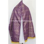 METALLIC VIOLET HUMERAL VEIL WITH PELICAN  EMBROIDERY - Image 2