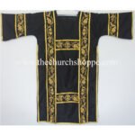 BLACK GOTHIC DALMATIC VESTMENT WITH DEACON’S STOLE AND MANIPLE