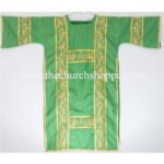 GREEN GOTHIC DALMATIC VESTMENT WITH DEACON’S STOLE AND MANIPLE