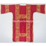 RED GOTHIC DALMATIC VESTMENT WITH DEACON’S STOLE AND MANIPLE - Image 2