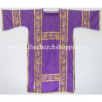 VIOLET GOTHIC DALMATIC VESTMENT WITH DEACON’S STOLE AND MANIPLE